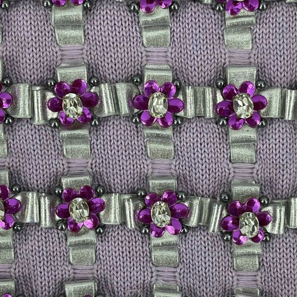 Mary Katrantzou - Crystal Flower Knit Sweater Top - Lilac, Purple, Grey - S - Picture 10 of 13